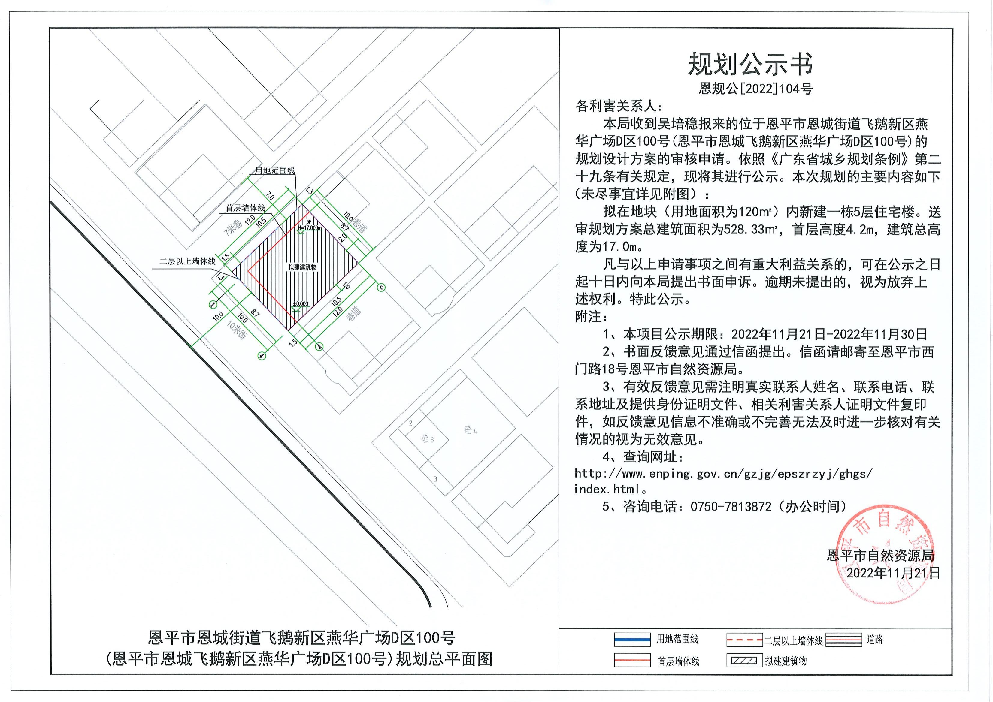 104.關(guān)于恩平市恩城街道飛鵝新區(qū)燕華廣場D區(qū)100號(恩平市恩城飛鵝新區(qū)燕華廣場D區(qū)100號)（吳培穩(wěn)）的規(guī)劃公示書_00.jpg