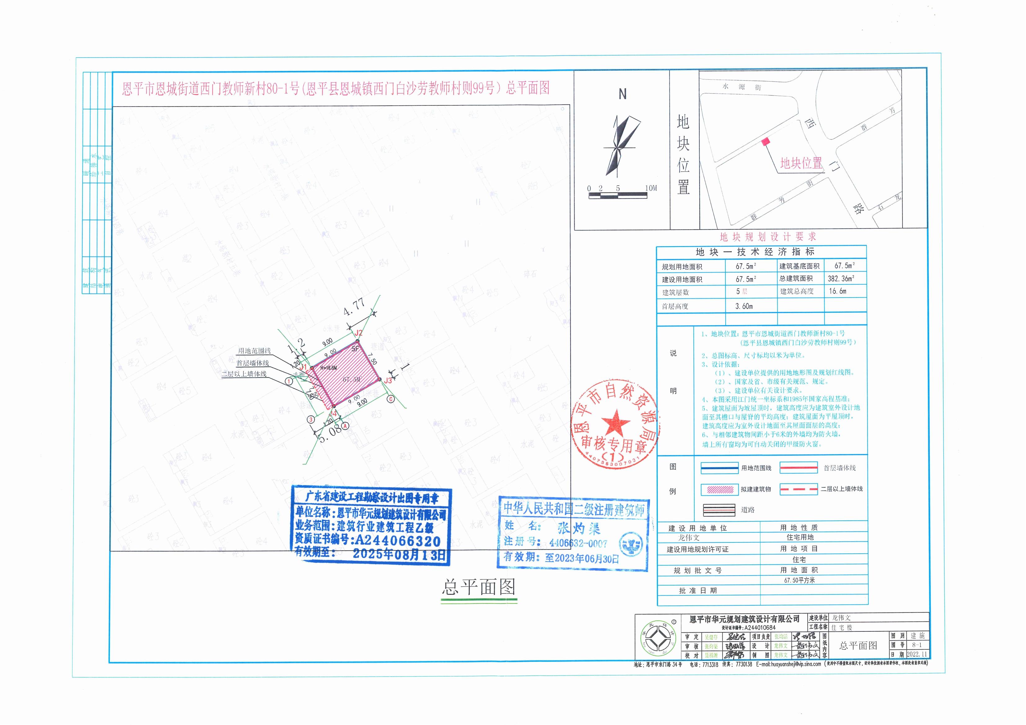 【批后公告】恩平市恩城街道西門教師新村80-1號(hào)（龍偉文）總平面圖_00.jpg