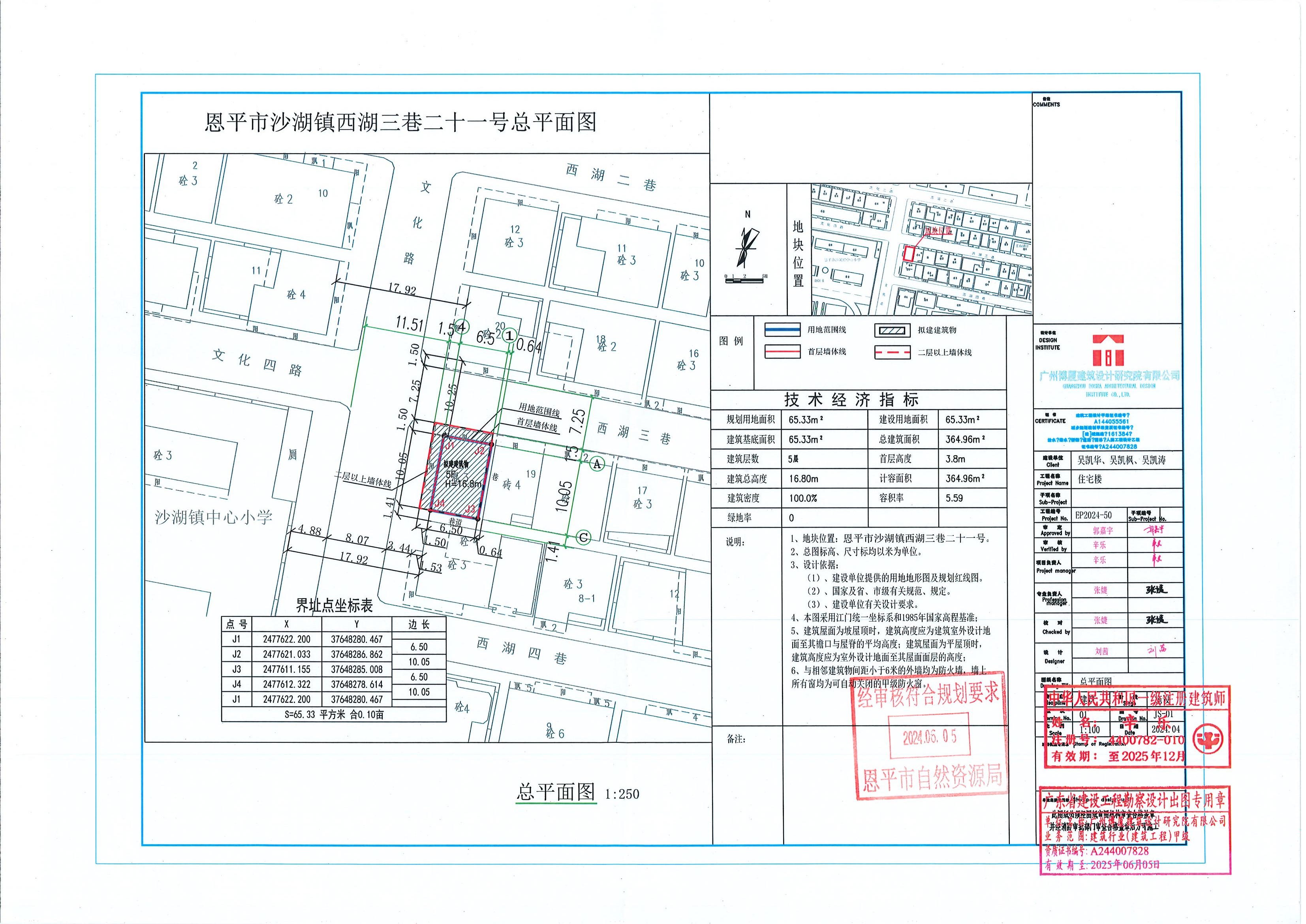 【批后公告】恩平市沙湖鎮(zhèn)西湖三巷二十一號規(guī)劃設(shè)計總平面圖.jpg