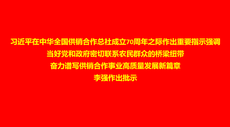 習(xí)近平在中華全國(guó)供銷合作總社成立70周年之際作出重要指示