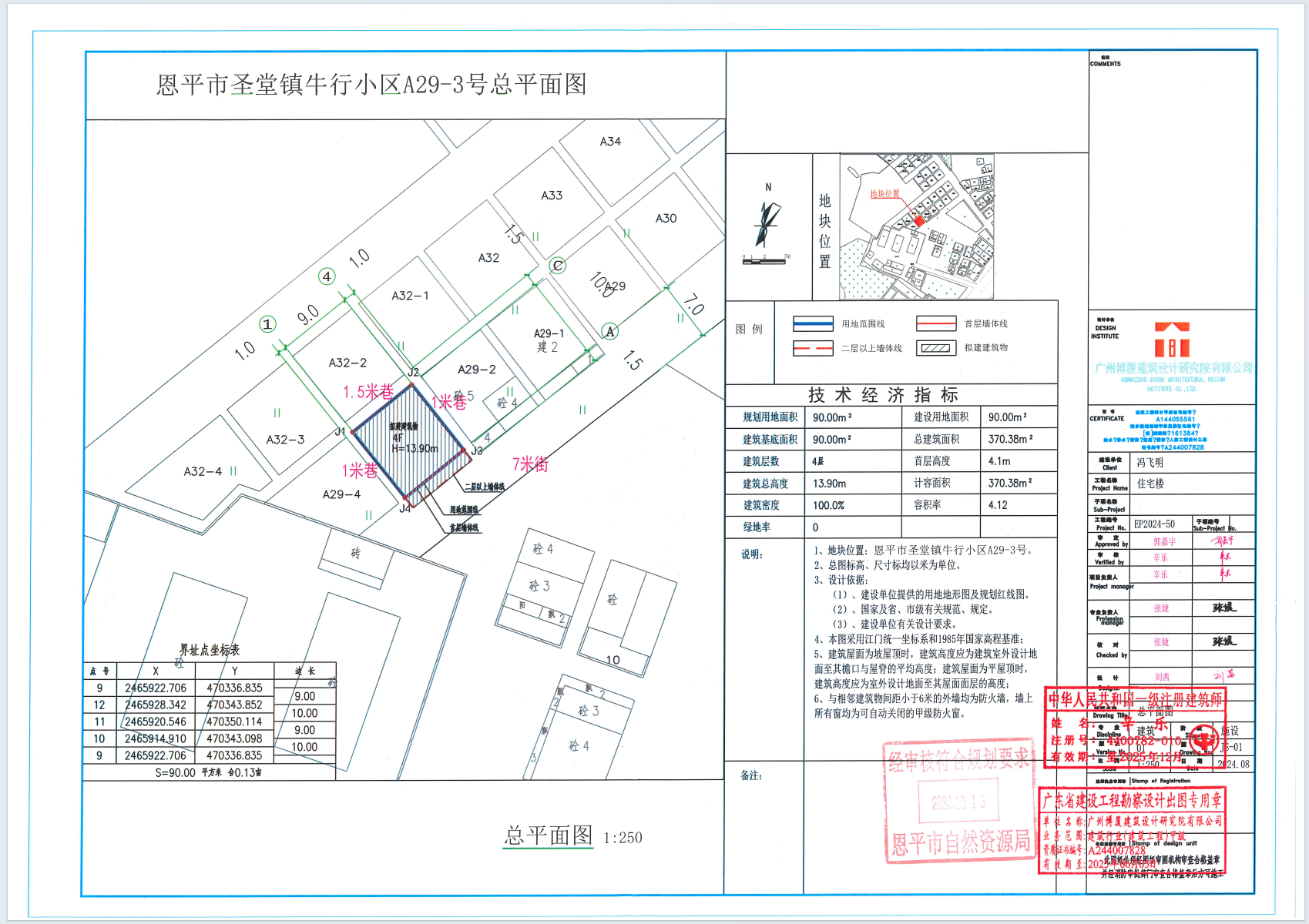 1107【批后公告】恩平市圣堂鎮(zhèn)牛行小區(qū)A29－3號(hào)（馮飛明）總平面圖.png